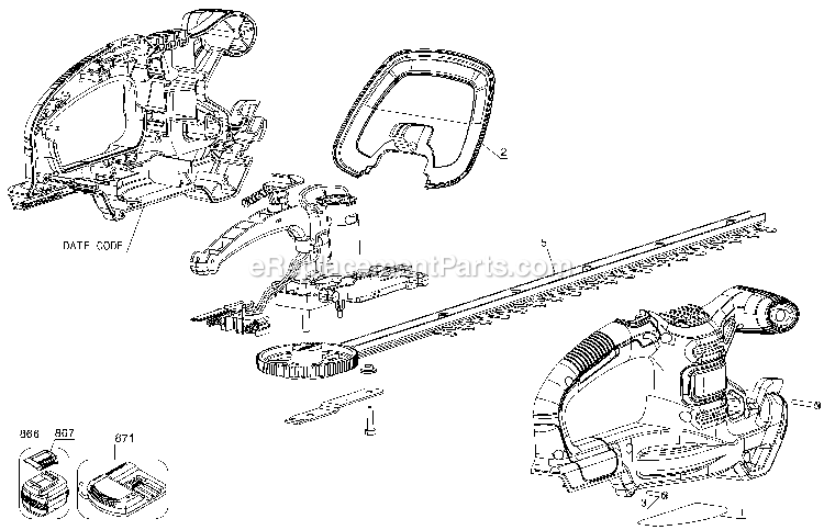 Black and Decker LHT218C1 (Type 1) 20v Max 18in Hedge Trimmer Power Tool Page A Diagram